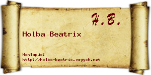 Holba Beatrix névjegykártya